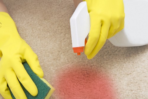 Clean communal entrance and hallway maintenance in a W3 residential block
