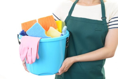 Cleaning team supporting recycling and sustainability in W3