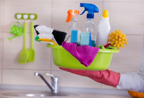 Turnover cleaning team handling a managed apartment access and parking in W3