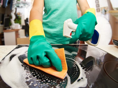 Detailed kitchen move in cleaning in W3 including cupboards and surfaces