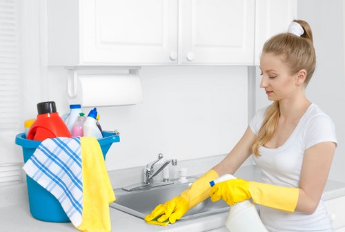 Professional cleaning visit for a flat or shared home in W3